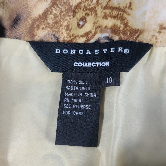 Doncaster Gold Yellow Brown Abstract Silk Maxi Skirt 10 - Picture 4 of 4